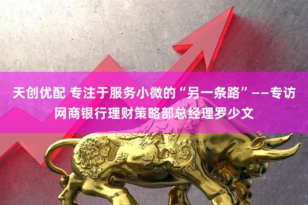 天创优配 专注于服务小微的“另一条路”——专访网商银行理财策略部总经理罗少文