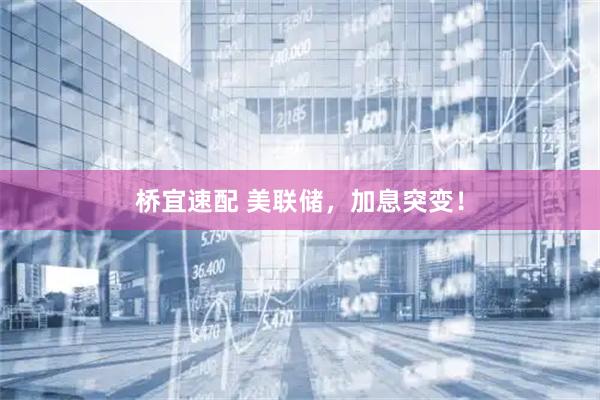 桥宜速配 美联储，加息突变！