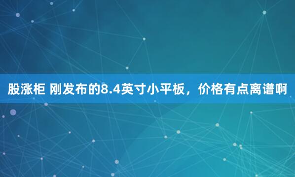 股涨柜 刚发布的8.4英寸小平板，价格有点离谱啊